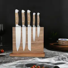 JUST HOME COLLECTION - Juego de Cuchillos Base de Madera 5 Piezas