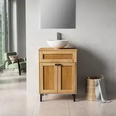 SENSI DACQUA - Etna Madera; Negro Mate; Blanco 60x82.5x46 cm