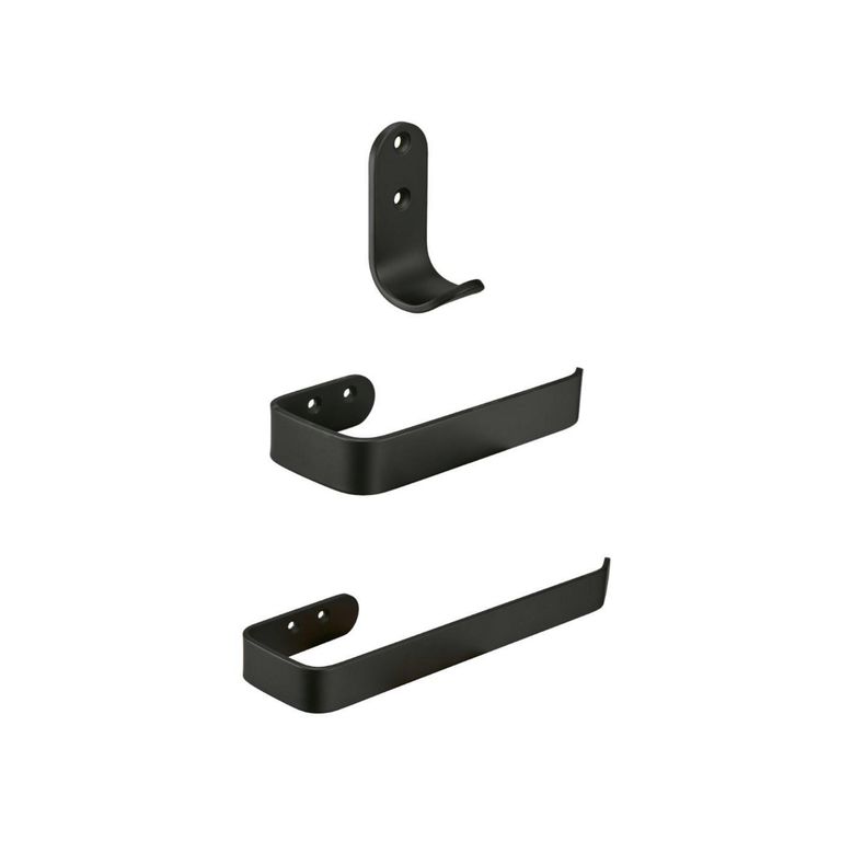 Set 3 Accesorios de Baño Negro Mate