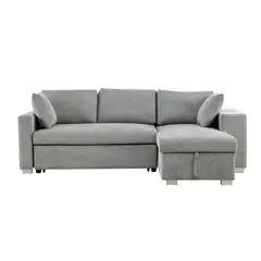 JUST HOME COLLECTION - Sofá Cama Seccional Izquierdo con Almacenamiento + Cojines Decorativos Felipe