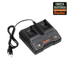 BAUKER - Kit Cargador Dual + 2 Baterías 2AH