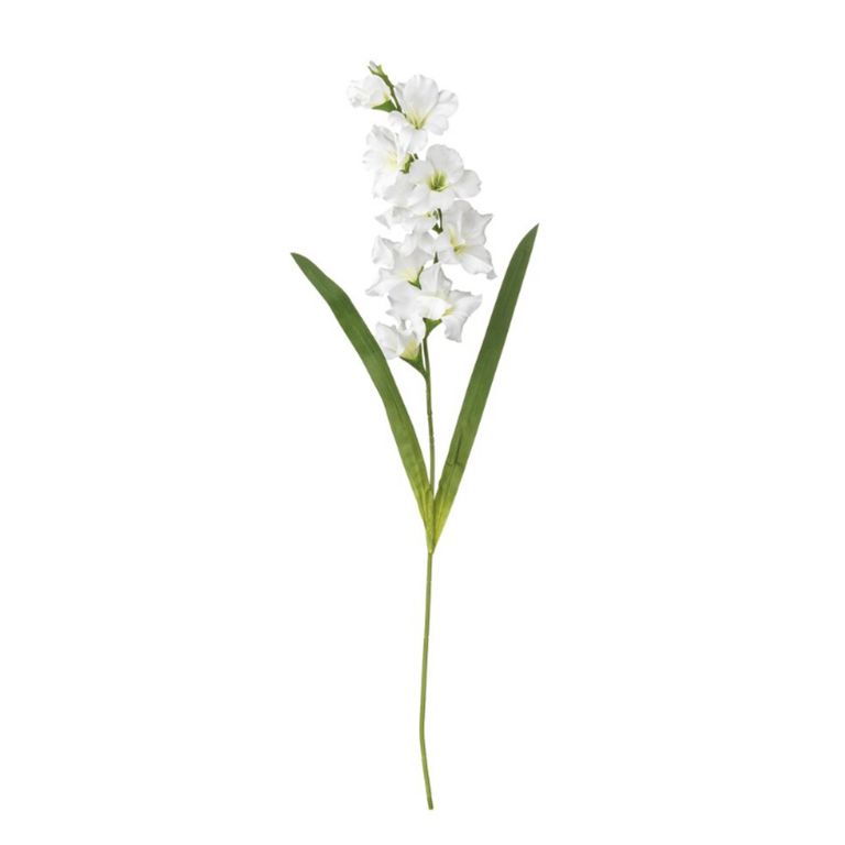 Vara Gladiolo Artificial 100 cm Blanca