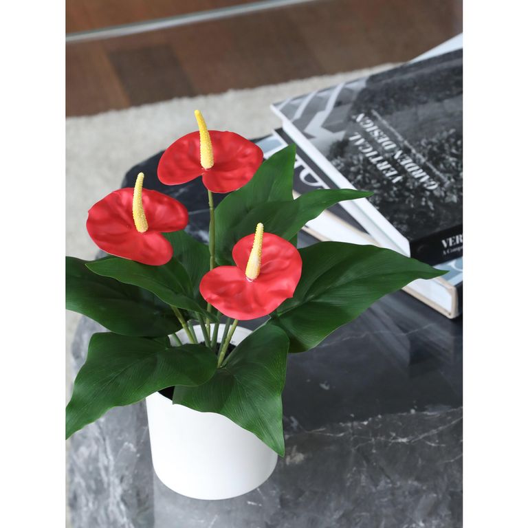 Planta Artificial Flores Rojas 30cm