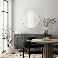 JUST HOME COLLECTION - Espejo Redondo Dorado 120cm