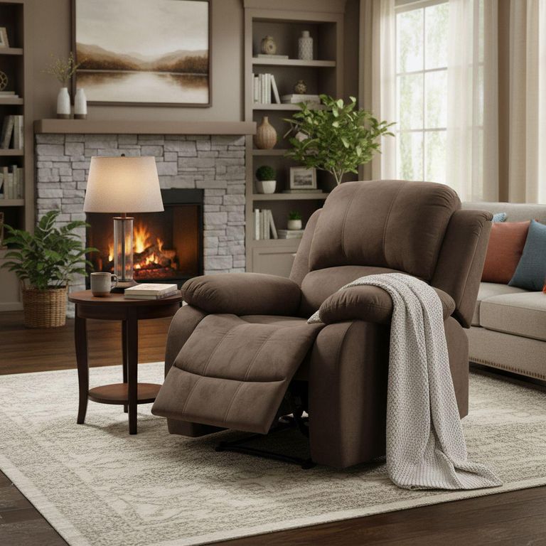 Sillón Reclinable 1 Cuerpo Masajeador Calentador Atlanta Marrón