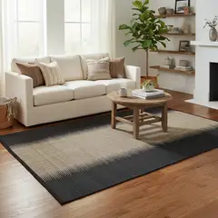 JUST HOME COLLECTION - Alfombra Poona Raya 120x170cm Natural/Negro