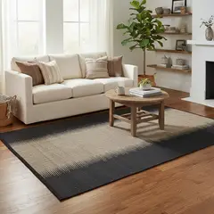 JUST HOME COLLECTION - Alfombra Poona Raya 200x290 cm Natural y Negro