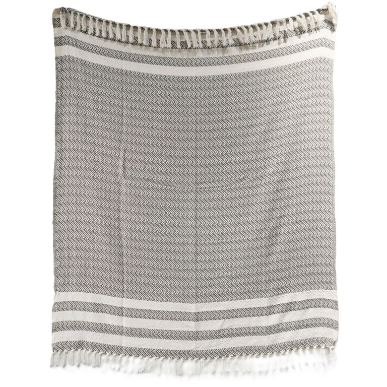 Manta Zigzag Gris 130 x 160