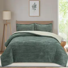 JUST HOME COLLECTION - Edredón Boho Verde 1.5 Plazas