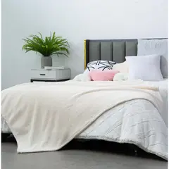 JUST HOME COLLECTION - Manta Sherpa Ivory 125x150cm