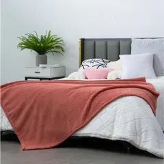 JUST HOME COLLECTION - Manta Sherpa Terracota 125x150cm