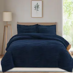 JUST HOME COLLECTION - Edredón Nórdico Azul Queen
