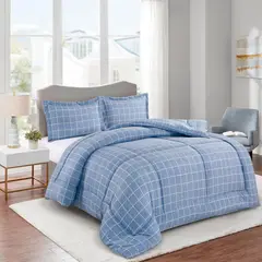 JUST HOME COLLECTION - Edredón Nórdico Print Azul King