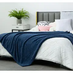 JUST HOME COLLECTION - Manta Sherpa Nórdico Azul 125x150cm
