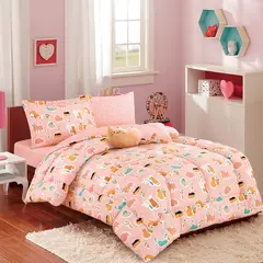 JUST HOME COLLECTION - Combo Edredón + Sábanas + Cojín Niña 1.5 Plazas