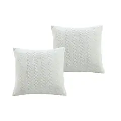 JUST HOME COLLECTION - Set 2 Cojines Flanel Ivory 40x40cm
