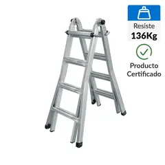 UBERMANN - Escalera Articulada de Aluminio 4 Pasos 136Kg