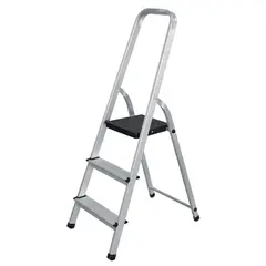 BAUKER - Escalera De paso Aluminio 3 Peldaños 150Kg