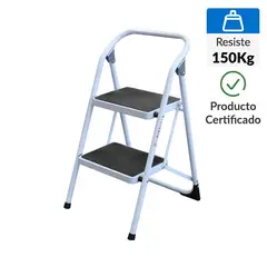 JUST HOME COLLECTION - Escalera Tijera de Acero 2 Pasos 150Kg