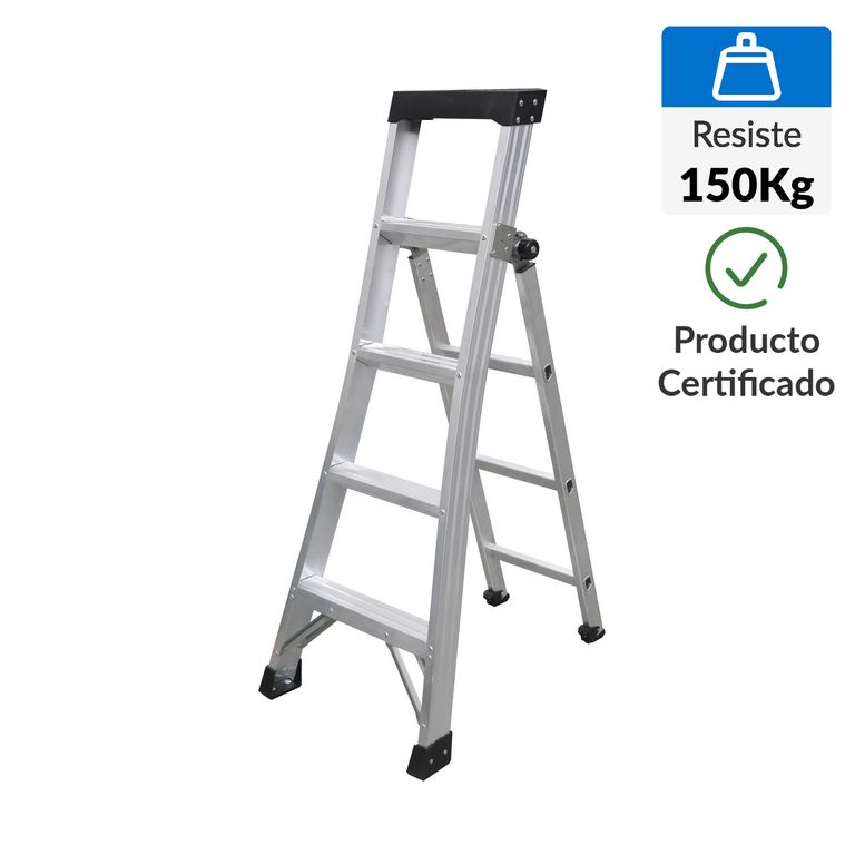 Escalera Articulada de Aluminio 7 Pasos 150Kg