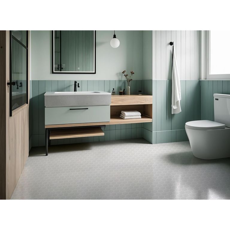 Porcelanato Hexagon Blanco Mate