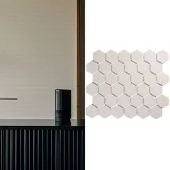 HOLZTEK - Malla Decorativa de Porcelanato Hex Beige Mate 32.5x28.2cm 0.09m2