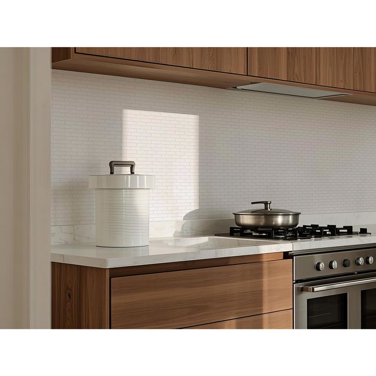 Porcelanato Brick Wall Blanco Brillante