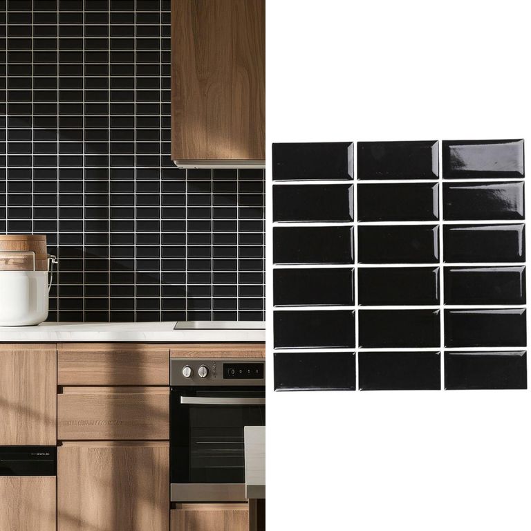 Porcelanato Brick Negro Brillante