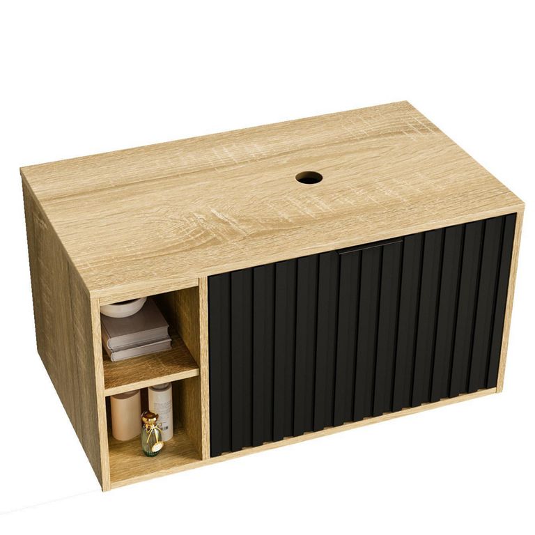 Mueble de Baño 80cm Berlin Negro/Madera