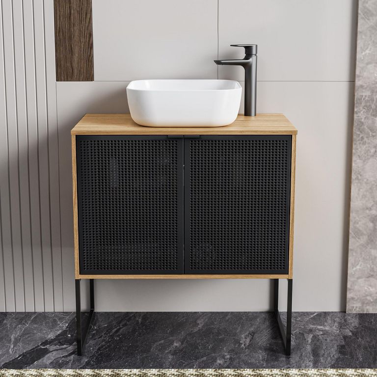 Mueble de Baño 80cm Riad Negro/Roble