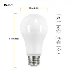 DAIRU - Pack x4 Focos LED A60 E27 10.5 W 1060 lm Luz Fría (75 W Equivalente)