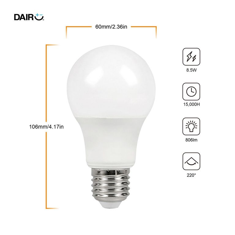 Pack x4 Focos LED A60 E27 8.5 W 806 lm Luz Fría (60 W Equivalente)