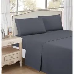 CASA BONITA - S??bana Basic 1 Plaza Microfibra Negro