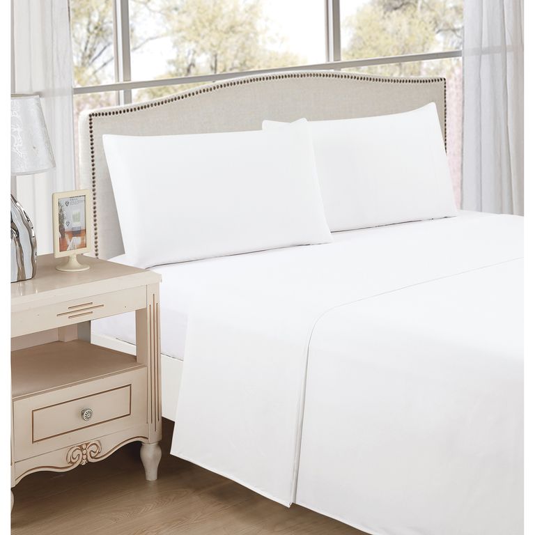 Sábana Microfibra Basic King Blanco