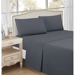 CASA BONITA - Sábana Microfibra Basic 2 Plazas / Queen Negro