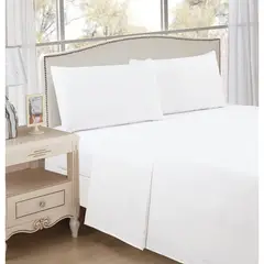 CASA BONITA - S??bana Basic 1.5 Plazas Microfibra Blanco
