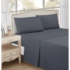 CASA BONITA - S??bana Basic 1.5 Plazas Microfibra Negro