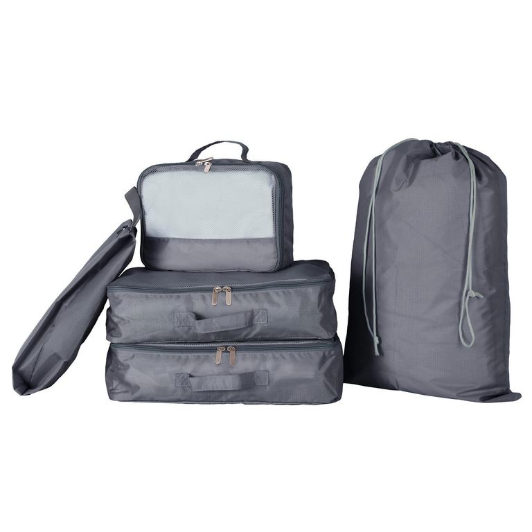 Set x5 Organizador de maleta para viajes gris