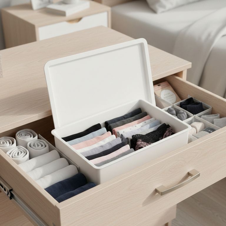 Organizador plástico de ropa interior sin divisiones 24x31x7.6cm