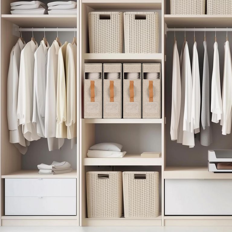 Organizador de Sábanas 11.5x33x38.1cm Beige.
