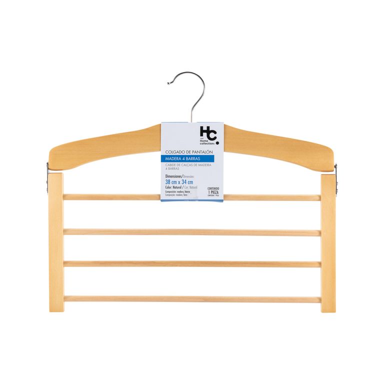 Colgador de Pantalón de Madera 4 Barras