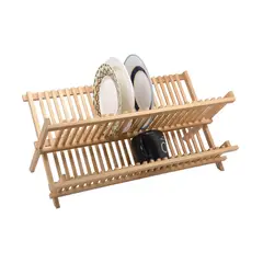 JUST HOME COLLECTION - Secaplatos Plegable de Bambú