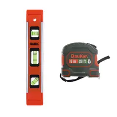 BAUKER - Set Nivel 9 " Con Cinta Métrica 8m