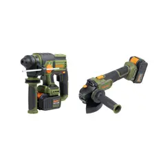BAUKER - Rotomartillo 1 Batería SDS Plus 20V BMC + Esmeril 1 Batería 5 125mm 20V BMC