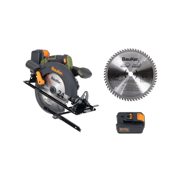 Sierra Circular 7 1 4 20V B BMC + Batería 4AH 20V + Hoja De Sierra para Madera 71/4 60D Aluminio