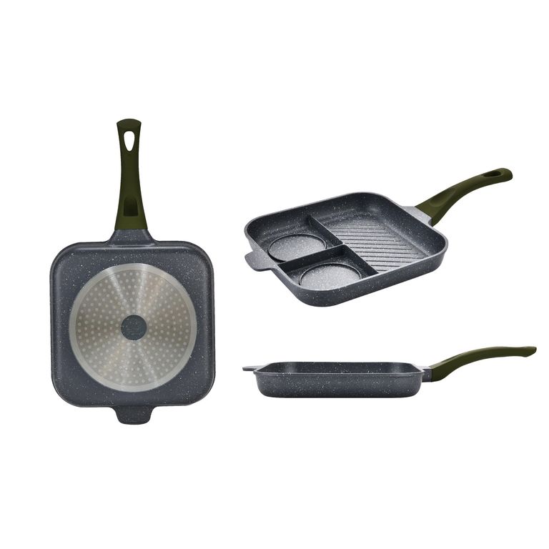 Sartén de Aluminio con 3 Divisiones 26 cm
