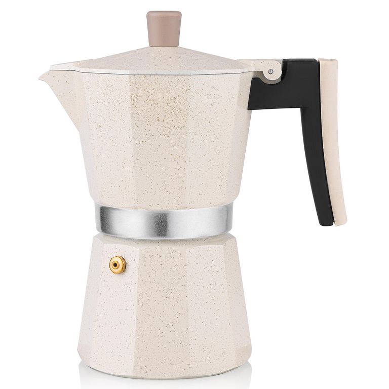 Cafetera Moka 6 Tazas Aluminio Marfil 300 ml
