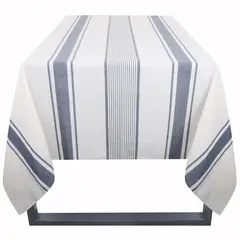 JUST HOME COLLECTION - Mantel Rectangular 180x240 cm a Rayas Blanco/Azul