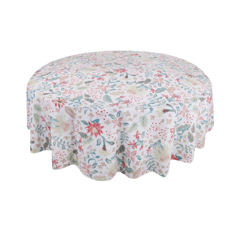 Mantel Redondo 180 cm Flores Multicolor