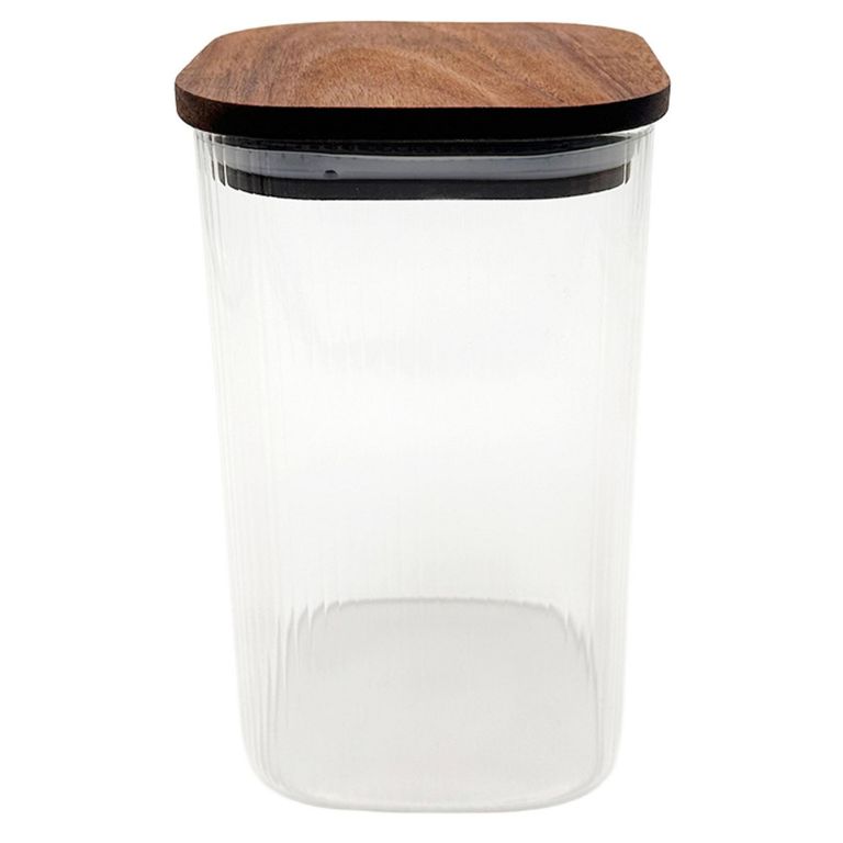 Frasco de Vidrio con Tapa de Madera 1200 ml
